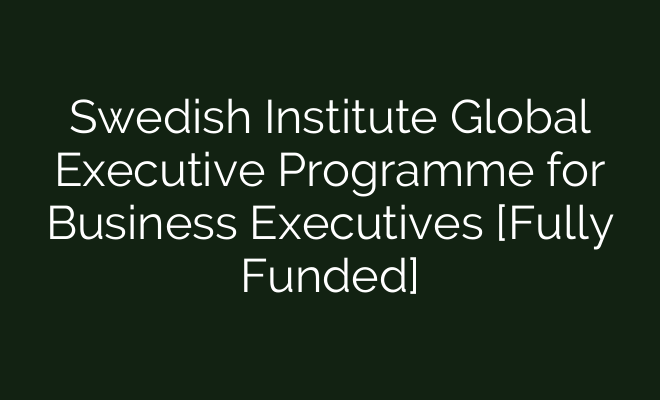 The Swedish Institute's Global Executive Program for Business Executives