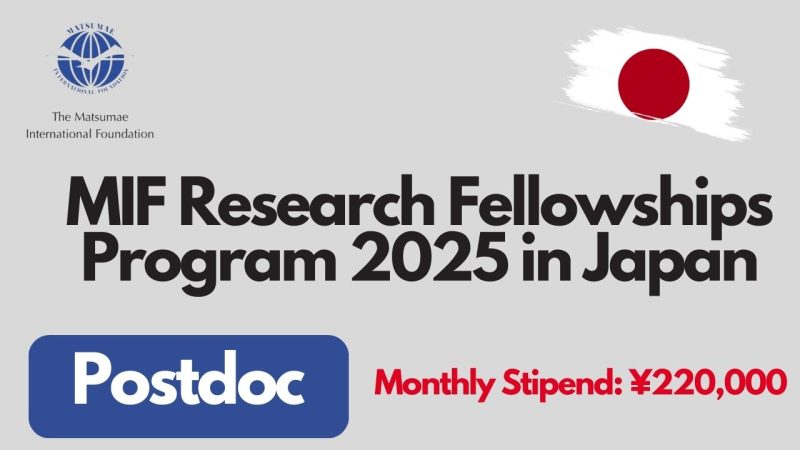 Program for 2024 MATSUMAE International Foundation Research Fellowships